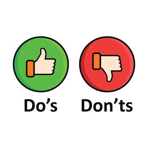 Do S And Don Ts Sign Icon In Flat Style Like Unlike Vector