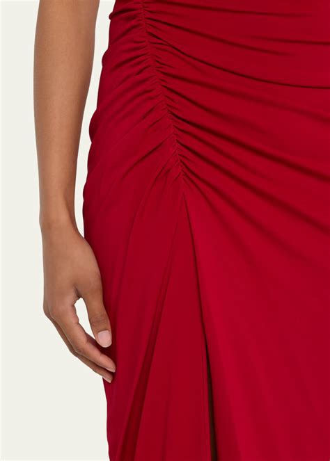 Jason Wu Collection Ruched Jersey Midi Dress With High Slit Bergdorf