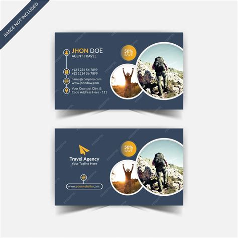 Premium Vector Travel Agency Business Card Print Template