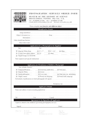 Fillable Online Mhs Ox Ac Photographic Services Order Form Mhs Ox Ac