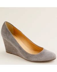 J Crew Martina Suede Wedges In Gray Lyst