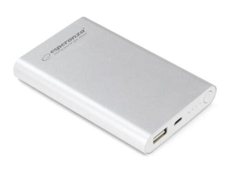 Esperanza EMP117S Neutrin 8800mAh Power Bank Silver Baitukas