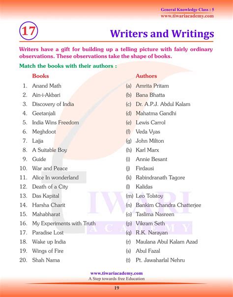 Class 5 General Knowledge Questions Answers Book In PDF