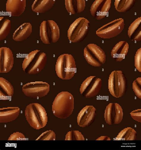 Coffee Beans Seamless Pattern Background Stock Vector Image Art Alamy