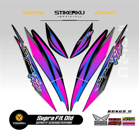 Jual Striping Supra Fit Lama Motif Simple Sticker Wave S