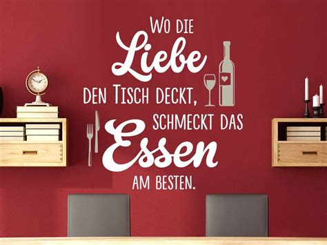 Wandtattoo Spruch Küche ist das Herz KLEBEHELD DE