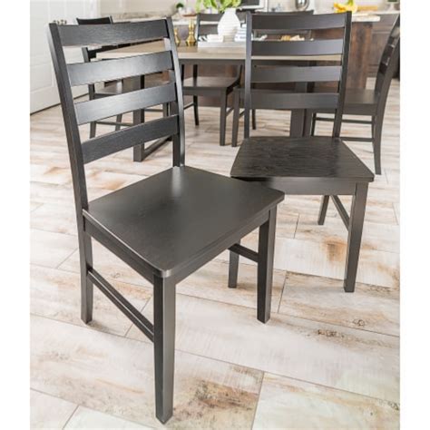 Wood Ladder Back Dining Chair Set Of 2 Black 1 Kroger