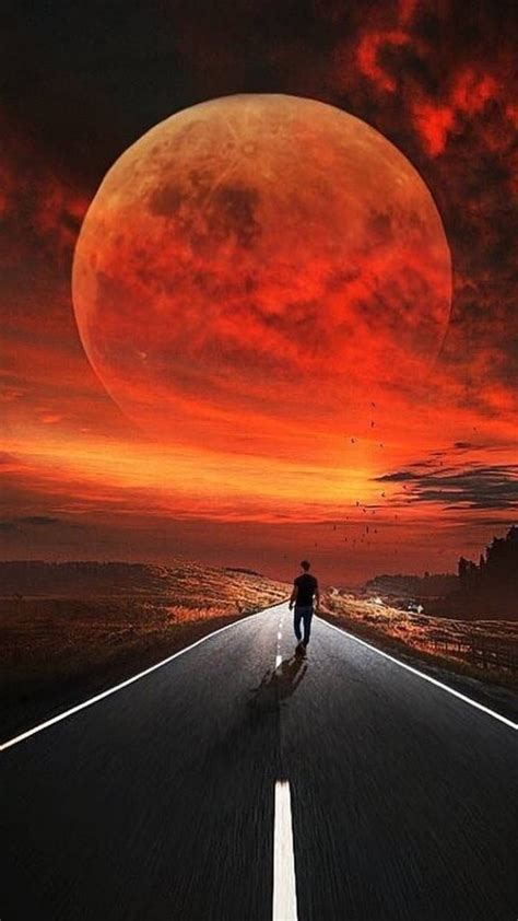 Red moon wallpaper by PjB2708 - Download on ZEDGE™ | 07cf | Moon ...