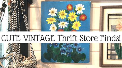 Goodwill Thrift Haul Cute Vintage Finds Floral Paintings Youtube