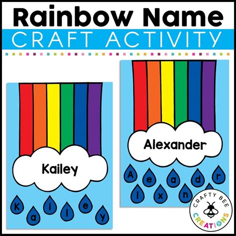 Rainbow Name Craft Activity Crafty Bee Creations