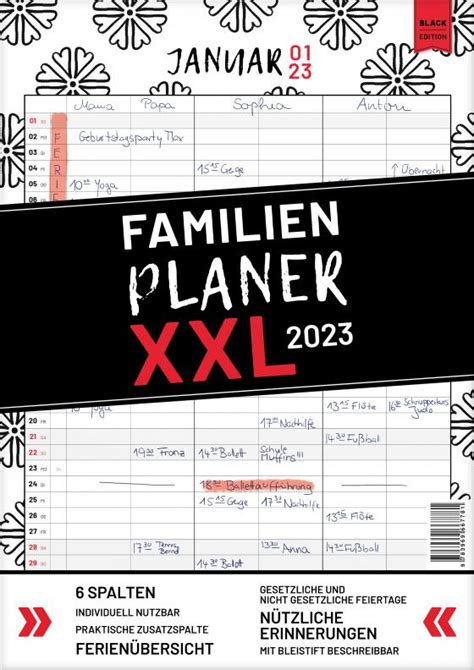 XXL Familienplaner 2023 zum Aufhängen in DIN A3 Hochwertiger und