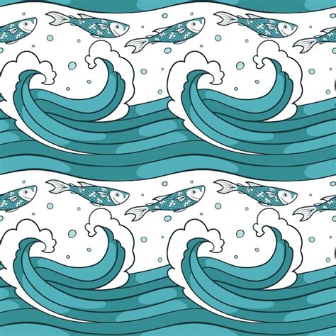 Free Vector Hand Drawn Japanese Wave Pattern Illustration