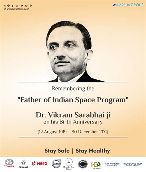 Tributes to ‘Father of Indian Space Research’ Dr. Vikram Sarabhai on ...