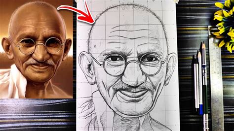 Mahatma Gandhi Easy Pencil Sketch Drawing Of Mahatma Gandhi | Drawing