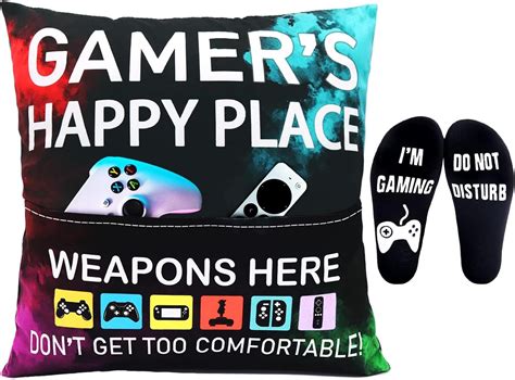 Gamer Gifts Throw Pillow Cover Case X Inch With Pockets And Funny