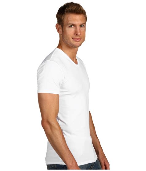 Calvin Klein Cotton Stretch Vneck Twopack In White For Men Lyst