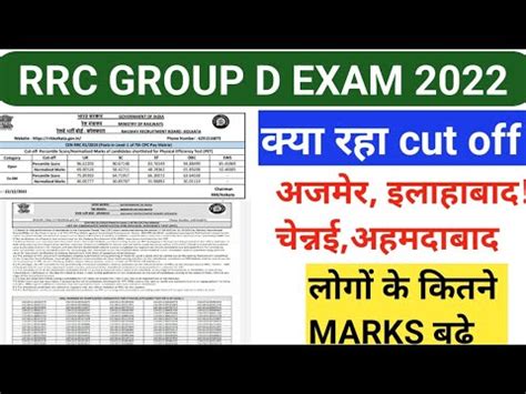 Rrb Group D Ajmer Allahabad Zone Result And Cut Off Group D