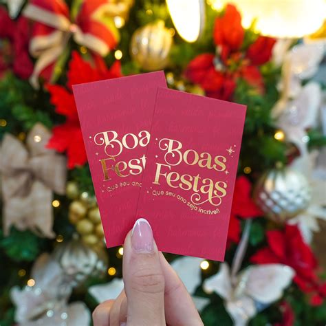 Cartão Hot Stamping Boas Festas Coleção Natal Luli Paper