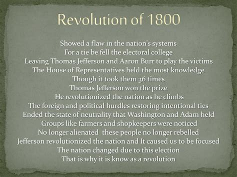 Ppt The Revolution Of 1800 Powerpoint Presentation Free Download