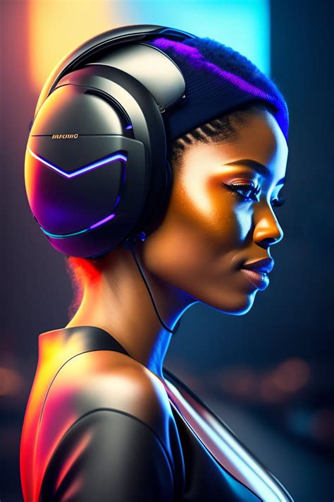 Lexica Femme futuriste avec un casque de réalité virtuel incrustation