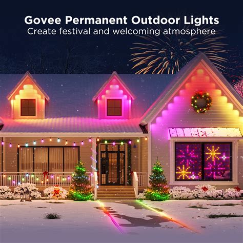 Govee Wi Fi RGBIC Outdoor Permanent String Lights 100ft Black H805AA11