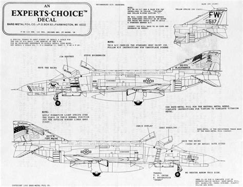 McDonnell Douglas F 4 E Phantom 2 Schemes Experts Choice Decal 7214