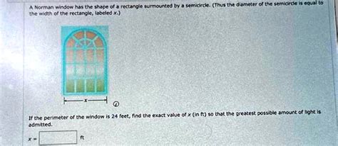 Solved A Norman Window Has The Shape Of A Rectangle Surmounted By A