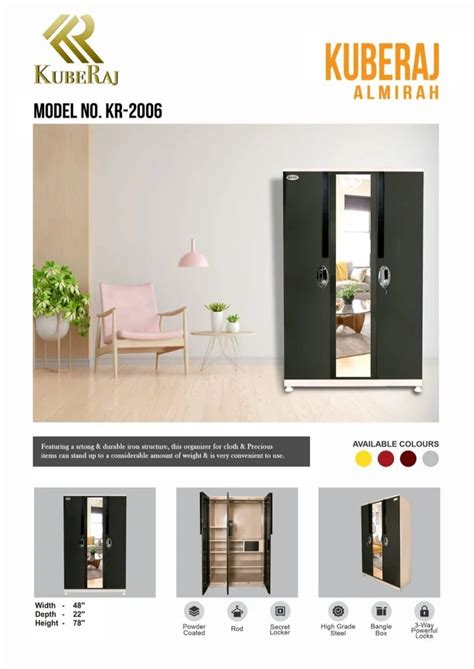 2 Door With Locker Kuberaj KR 2006 MS Almirah 7 Shelves With Mirror