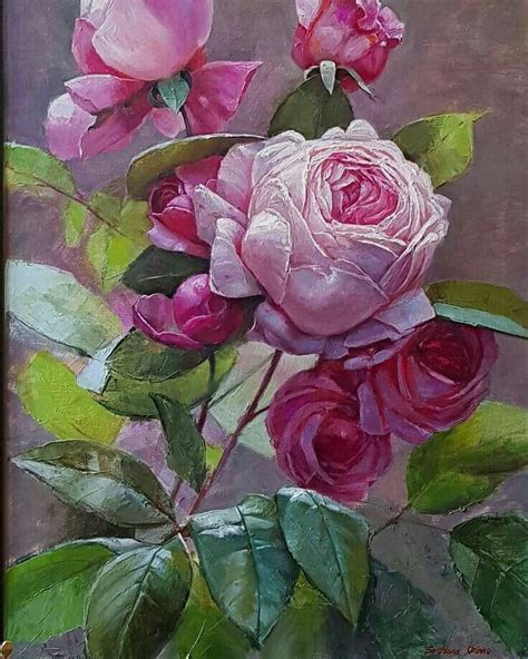 Pin by Serpil Serdar on Çiçek Rose painting Flower painting Oil