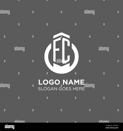 Initial FC Circle Round Line Logo Abstract Company Logo Design Ideas