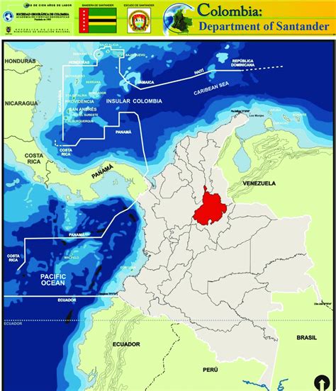 Map of Colombia showing the location of Santander (source: translated ...