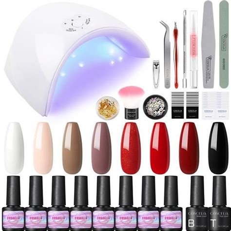 COSCELIA Kit Vernis Semi Permanent 36W UV LED Lampe Lot Vernis à Ongles