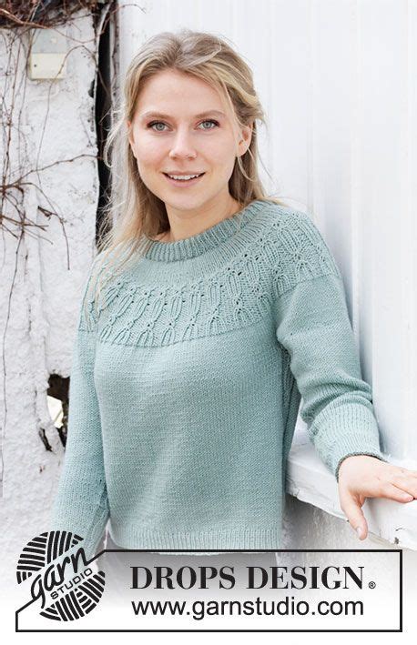 Wild Mint Sweater DROPS 215 16 Free Knitting Patterns By DROPS