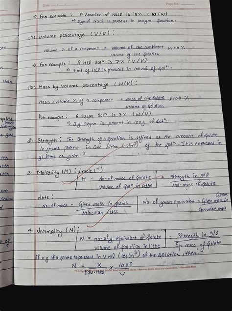 Solution Handwritten Notes Chemistry Class Th Solutions Studypool