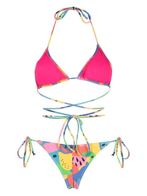 Reina Olga Set Bikini Miami Con Stampa Farfetch