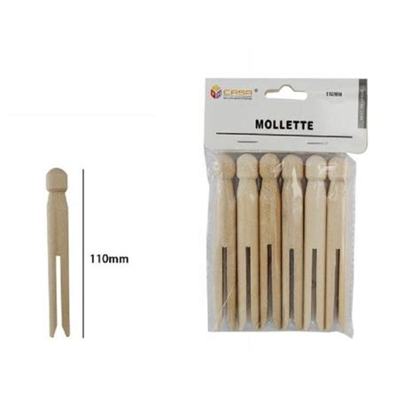 Trade Shop Set Pz Mollette Pinze Bucato Panni In Legno Bricolage