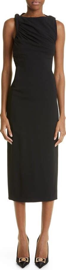 Versace Rolled Shoulder Sleeveless Jersey Midi Dress Shopstyle