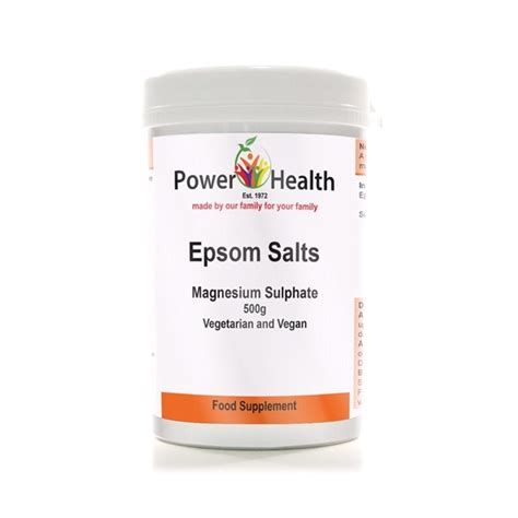 Epsom Salts Magnesium Sulphate 500g Power Health Nutrisun Health Food Store Uk