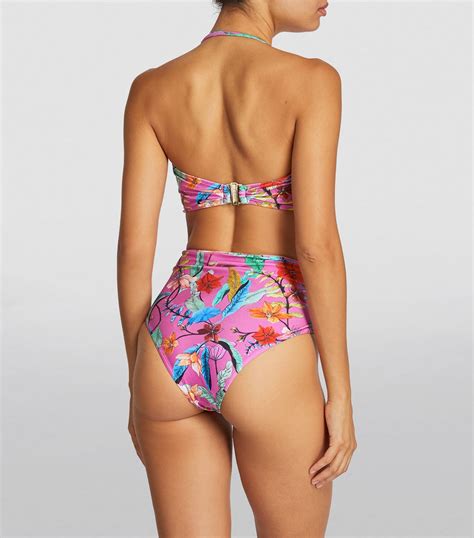 PatBO Pink Floral Zamia Bandeau Bikini Top Harrods UK