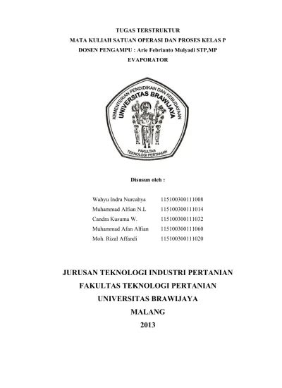 Jurusan Teknologi Industri Pertanian Fakultas Teknologi Pertanian