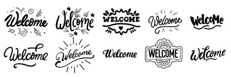 Welcome Lettering Vector Art, Icons, and Graphics for Free Download