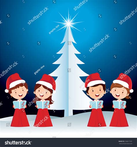 Children Christmas Performance Happy Children Singing Christmas Carols