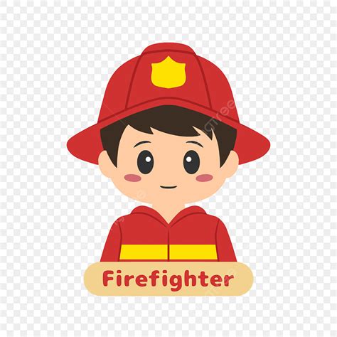 Firefighter PNG Picture, Cute Firefighter Cartoon, Firefighter, Profession, Cartoon PNG Image ...