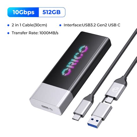 Orico Genie โซลิดสเตตไดรฟ์ภายนอก Rgb Ssd 1000mbs 2tb 1tb 512gb Usb 32