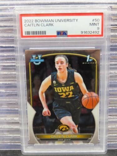 2022 23 Bowman University Chrome Caitlin Clark 1st Prospect RC 50 PSA