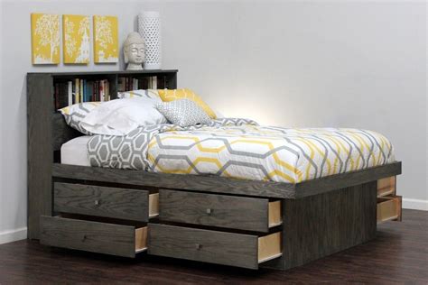 Black Queen Platform Bed With Drawers Bed Frame With Drawers Bed