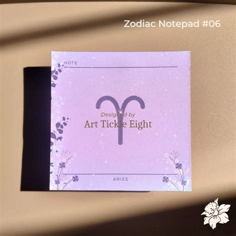 Zodiac Sign Notepad 006 Aries Notepad 3 5 X3 5 18 Leaves