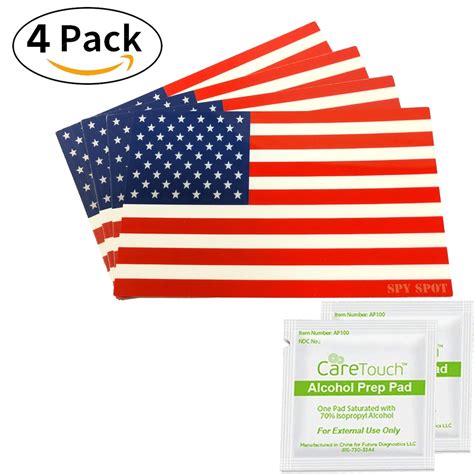 4 Pack USA American Flag Vinyl Stickers