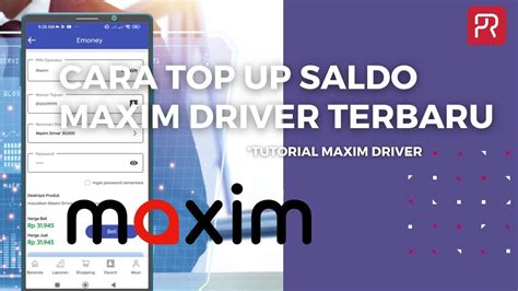 Cara Top Up Maxim Driver Terbaru Di Aplikasi Putra Reload Youtube