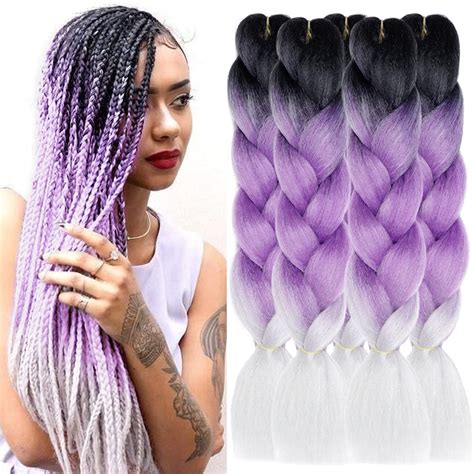 Buy 5Pack Jumbo Braiding Hair Ombre 3 Tone Synthetic Braiding Hair